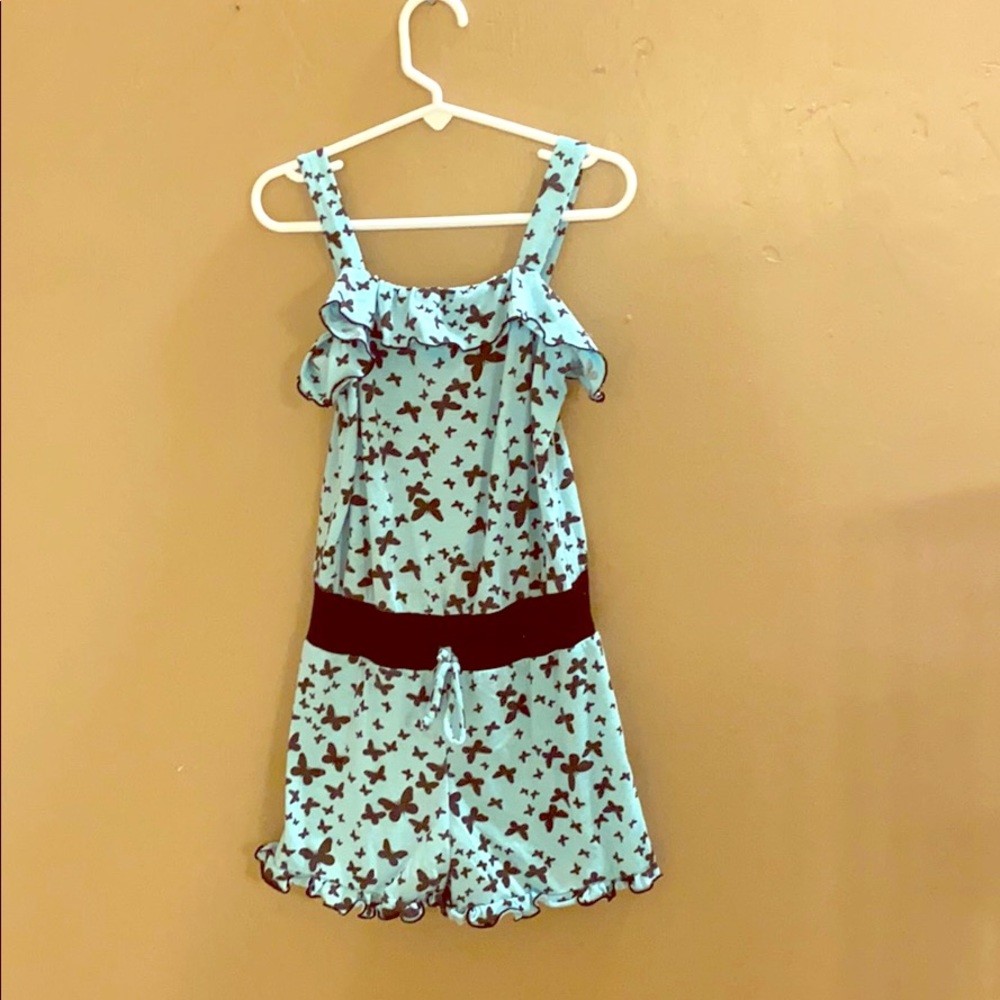 Butterfly romper with ruffles